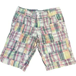 Aeropostale Plaid Madras Bermuda Shorts Women's Size 0 Y2K